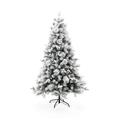 Utensilio 6 ft. Artificial Flocked Full Pine Christmas Tree with Pine Cones UT3278895